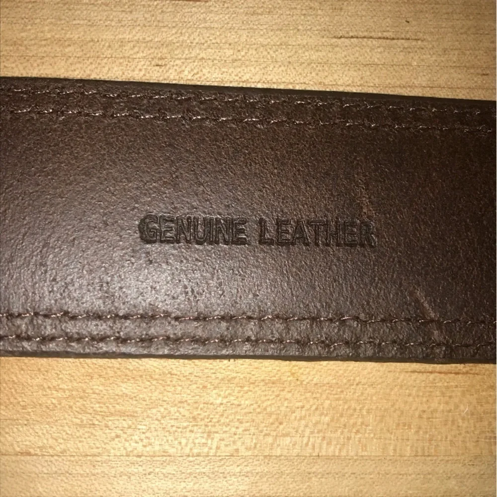 Cabela's Men's Leather & Cotton Camouflage Belt Size 40 Brown